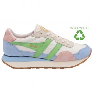 Gola Classics Indiana Sneakers Białe Niebieskie Zielone Polska | 9548KHYVD
