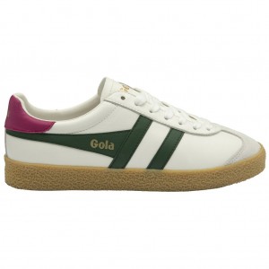Gola Classics Medallist Leather Sneakers Białe Fuksja Polska | 8712YMPTF