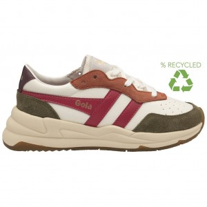 Gola Classics Saturn Quadrant Sneakers Białe Khaki Polska | 9236NQDYJ
