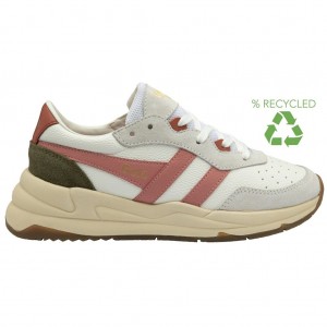 Gola Classics Saturn Sneakers Białe Koralowe Różowe Khaki Polska | 3984MJTZR