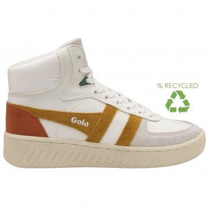 Gola Classics Slam Trident Sneakers Białe Pomarańczowe Polska | 9462RGFXY