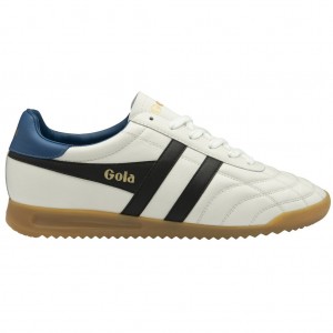 Gola Classics Stadium Sneakers Białe Czarne Niebieskie Polska | 7986IZATH