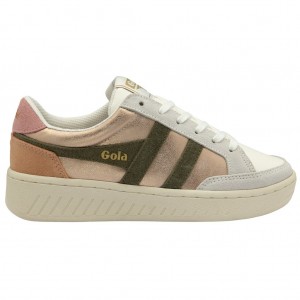 Gola Classics Superslam Blaze Sneakers Różowe Złote Khaki Koralowe Różowe Polska | 5723IKNMW
