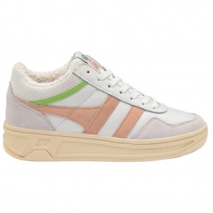 Gola Classics Swerve Sneakers Białe Różowe Zielone Polska | 5209NEUQD