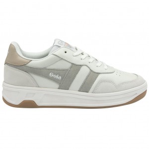 Gola Classics Topspin Sneakers Białe Głęboka Szare Polska | 1352RFDAV