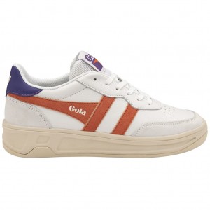 Gola Classics Topspin Sneakers Białe Koralowe Królewski Niebieski Fioletowe Polska | 5627XHVPB
