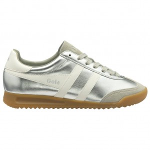Gola Classics Torpedo Glimmer Sneakers Srebrne Białe Polska | 4958DBNYE