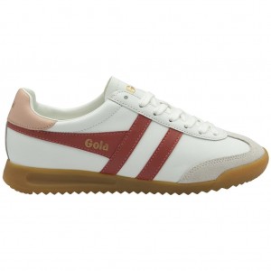 Gola Classics Torpedo Leather Sneakers Białe Różowe Polska | 2543CBTME