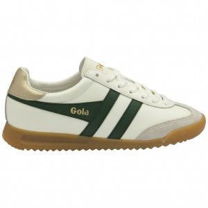 Gola Classics Torpedo Leather Sneakers Białe Złote Polska | 8653ABVHD