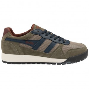 Gola Classics Trek Low Sneakers Khaki Granatowe Bordowe Polska | 8975XTJZR