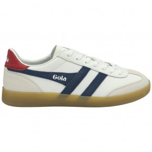 Gola Classics Viper Leather Sneakers Białe Jasny Czerwone Polska | 2146BKMZQ