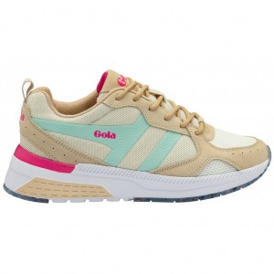 Gola Performance Navis Sneakers Białe Niebieskie Różowe Polska | 1230EDNZR