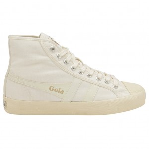 Gola Vegan Classics Coaster High Sneakers Białe Białe Polska | 8654ZOVUD