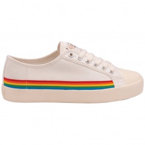 Gola Vegan Classics Coaster Rainbow Drop Shoes Białe Polska | 0748SFCRX