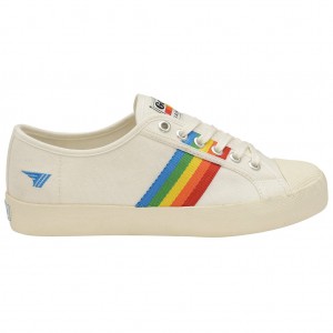Gola Vegan Classics Coaster Rainbow Shoes Białe Polska | 8460XNWJZ
