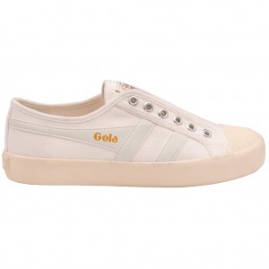 Gola Vegan Classics Coaster Slip Shoes Białe Białe Polska | 6809ZKJLW