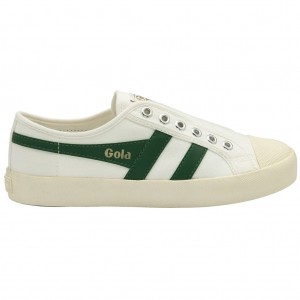 Gola Vegan Classics Coaster Slip Shoes Białe Zielone Polska | 9047EBIUK