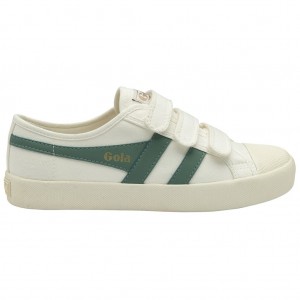 Gola Vegan Classics Coaster Strap Sneakers Białe Zielone Polska | 0964TZAWD