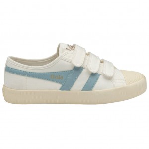 Gola Vegan Classics Coaster Strap Sneakers Białe Niebieskie Polska | 1874VYAFG