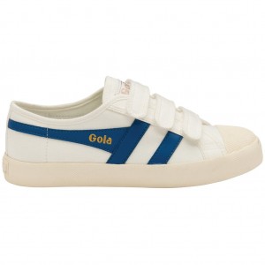 Gola Vegan Classics Coaster Strap Sneakers Białe Niebieskie Polska | 4589YULSC
