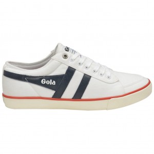 Gola Vegan Classics Comet Plimsoll Sneakers Białe Granatowe Czerwone Polska | 1795RWHOL