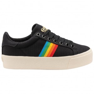 Gola Vegan Classics Orchid Platform Rainbow Shoes Czarne Polska | 8923JEMBH