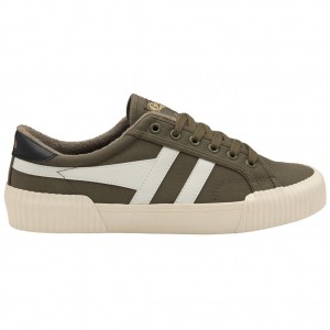 Gola Vegan Classics Rally Plimsoll Sneakers Khaki Białe Czarne Polska | 7410BXTWV