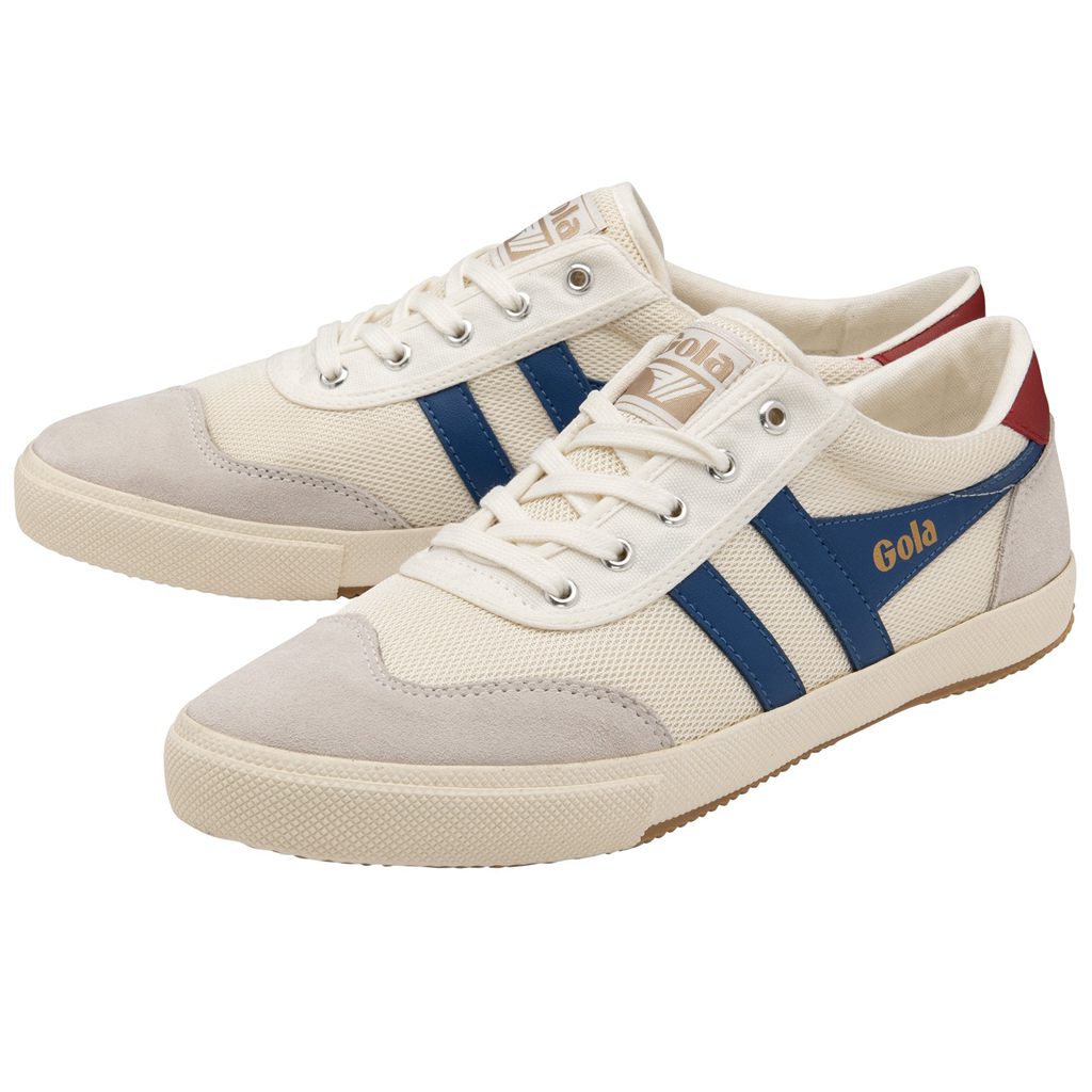 Gola Classics Badminton Mesh Plimsoll Sneakers Białe Niebieskie Jasny Czerwone Polska | 0931VUQPN