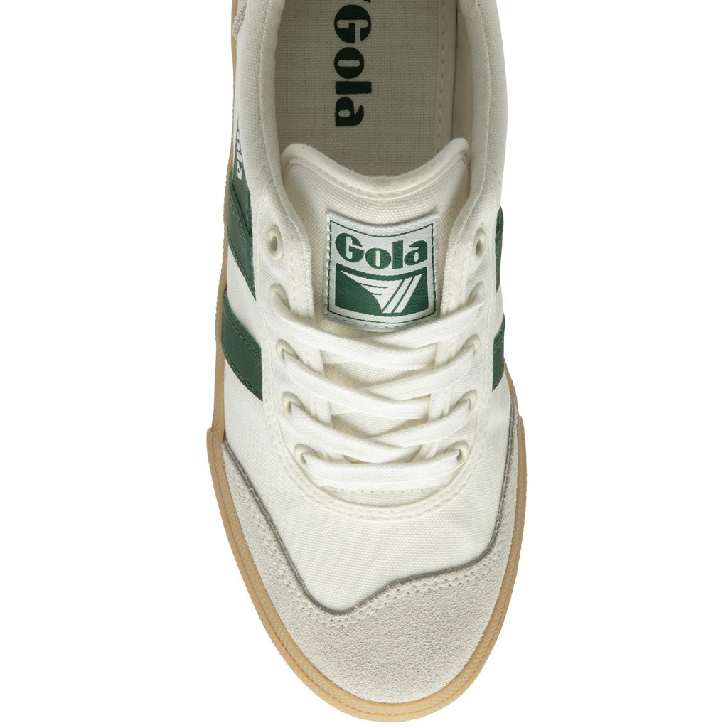 Gola Classics Badminton Plimsoll Sneakers Białe Zielone Polska | 8590TRUGH