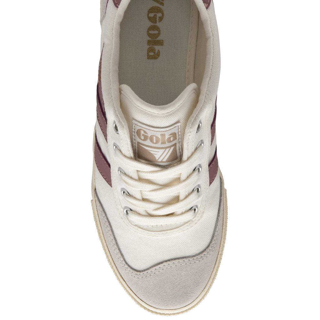 Gola Classics Badminton Plimsoll Sneakers Białe Różowe Polska | 5763YISVO