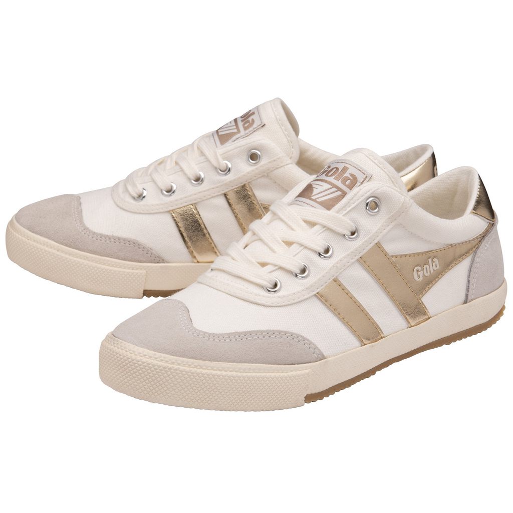 Gola Classics Badminton Sneakers Białe Złote Polska | 0985BRSTK