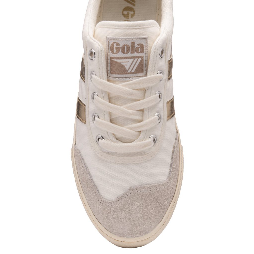 Gola Classics Badminton Sneakers Białe Złote Polska | 0985BRSTK