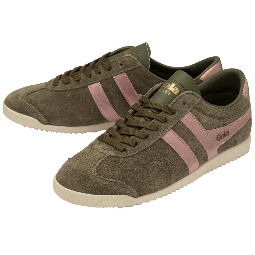 Gola Classics Bullet Flame Sneakers Khaki Różowe Polska | 9172ZAJLI