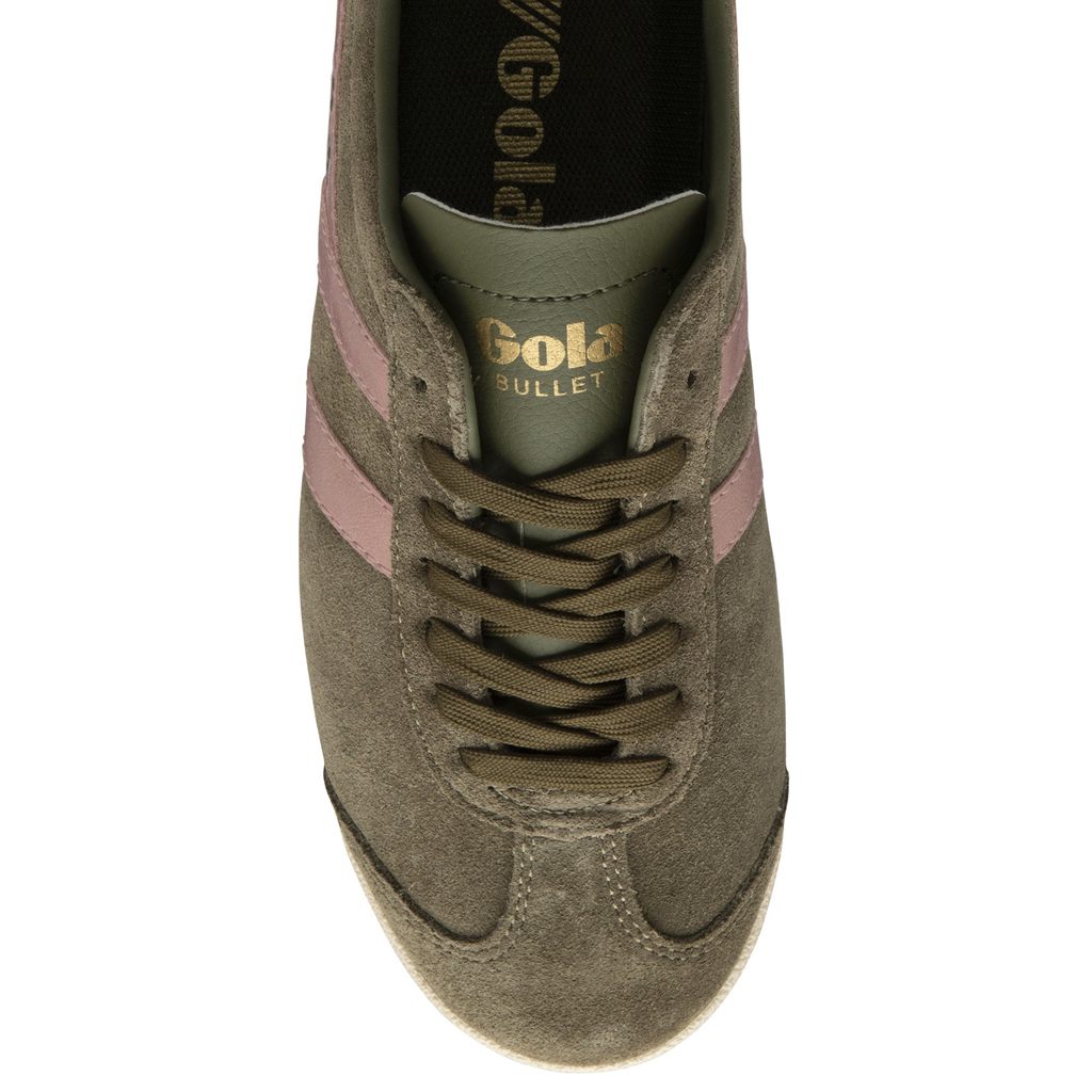 Gola Classics Bullet Flame Sneakers Khaki Różowe Polska | 9172ZAJLI