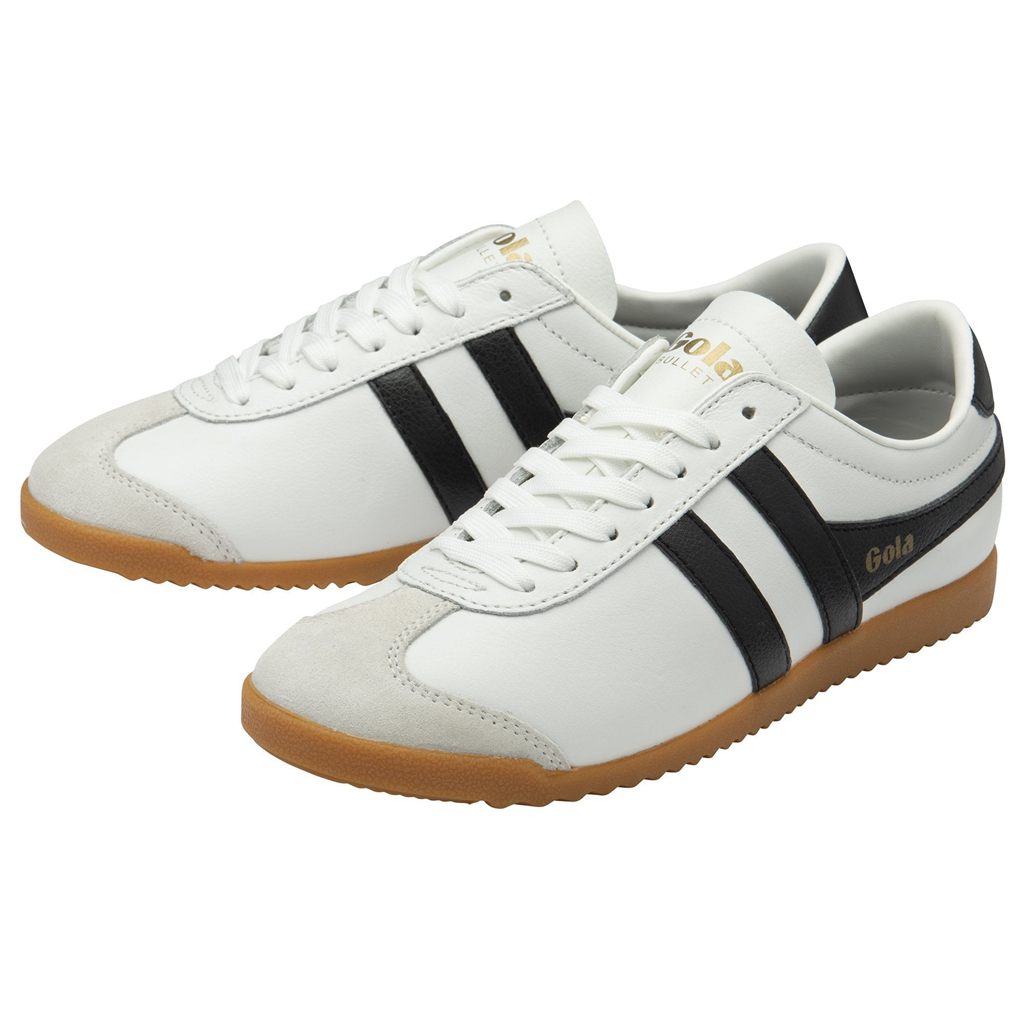 Gola Classics Bullet Leather Sneakers Białe Czarne Polska | 3578YSZXF