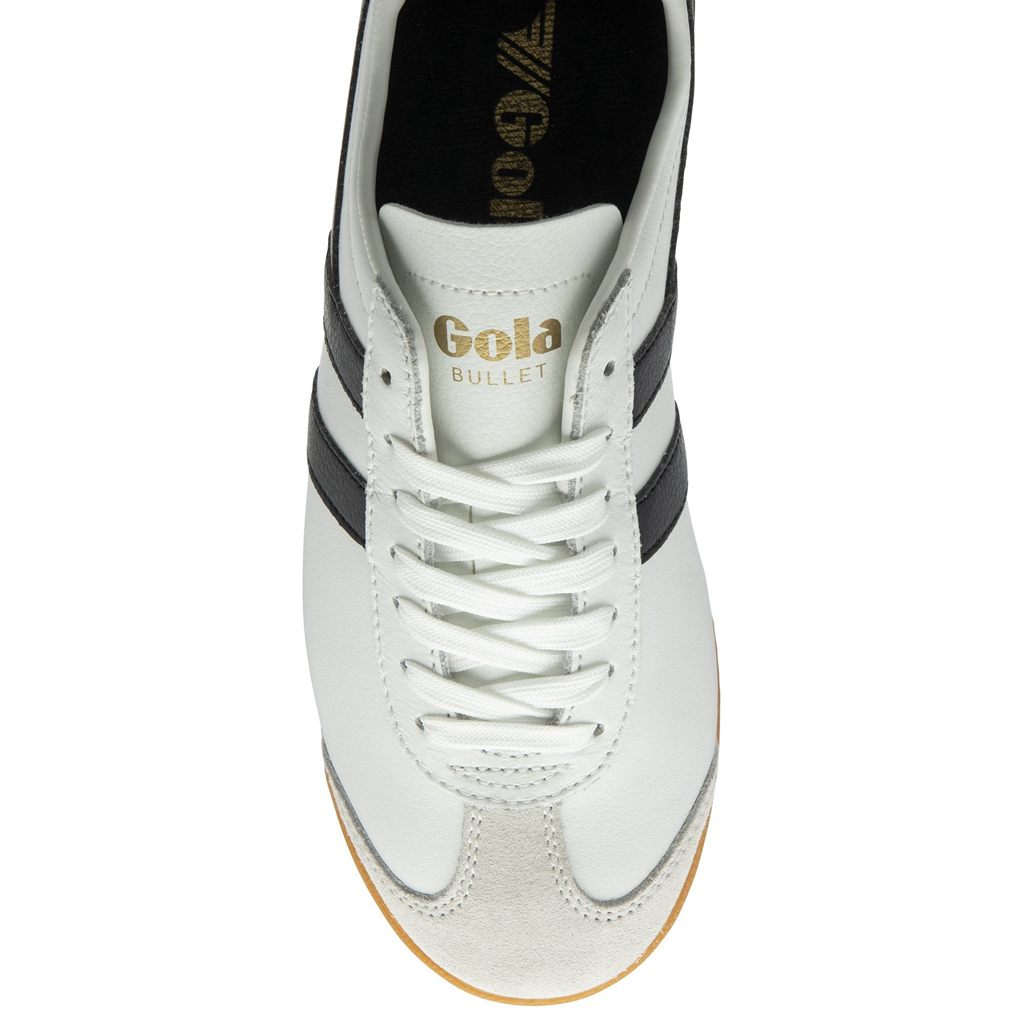 Gola Classics Bullet Leather Sneakers Białe Czarne Polska | 3578YSZXF