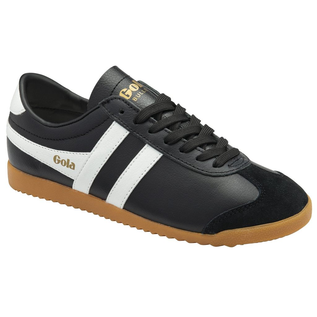 Gola Classics Bullet Leather Sneakers Czarne Białe Polska | 0326EZWIS