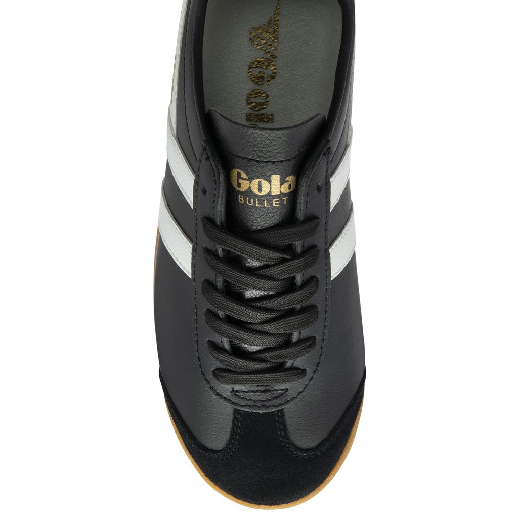 Gola Classics Bullet Leather Sneakers Czarne Białe Polska | 0326EZWIS