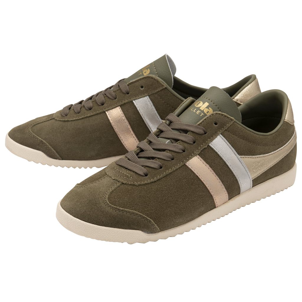 Gola Classics Bullet Mirror Trident Sneakers Khaki Srebrne Złote Polska | 7190NJOGL