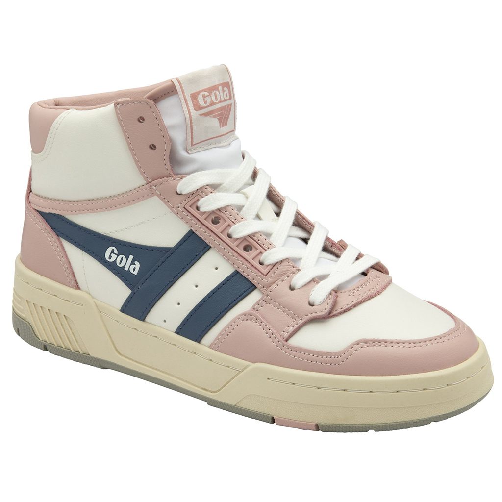 Gola Classics Challenge High Sneakers Białe Różowe Polska | 9506HPEBC