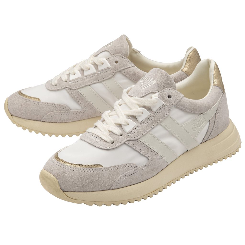 Gola Classics Chicago Glimmer Sneakers Białe Złote Polska | 0492NBERV