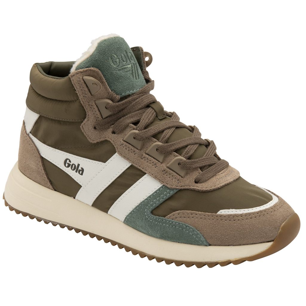 Gola Classics Chicago High Sneakers Khaki Białe Polska | 2146ZAJQR