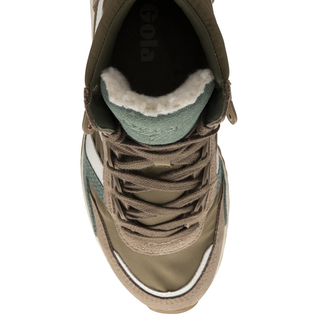 Gola Classics Chicago High Sneakers Khaki Białe Polska | 2146ZAJQR