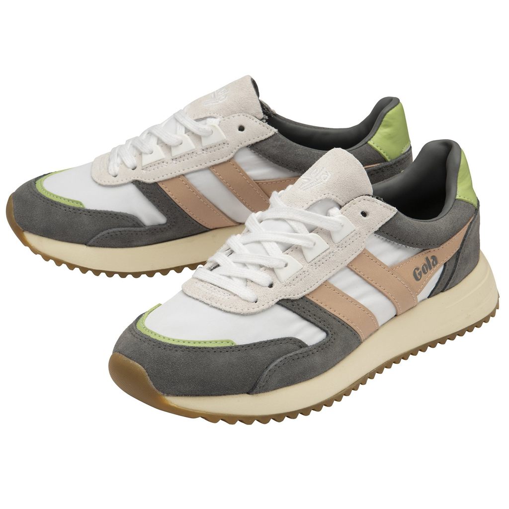 Gola Classics Chicago Sneakers Białe Różowe Zielone Polska | 1603JHOMN