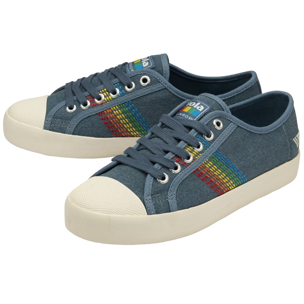Gola Classics Coaster Rainbow Stitch Shoes Denim Multi Polska | 2649AVRBM