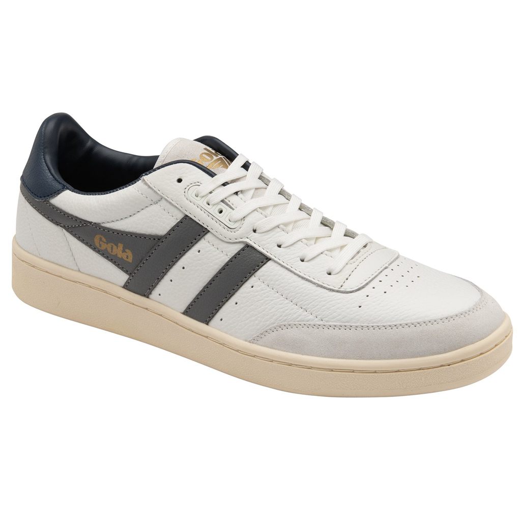 Gola Classics Contact Leather Sneakers Białe Granatowe Polska | 7608FKNGE