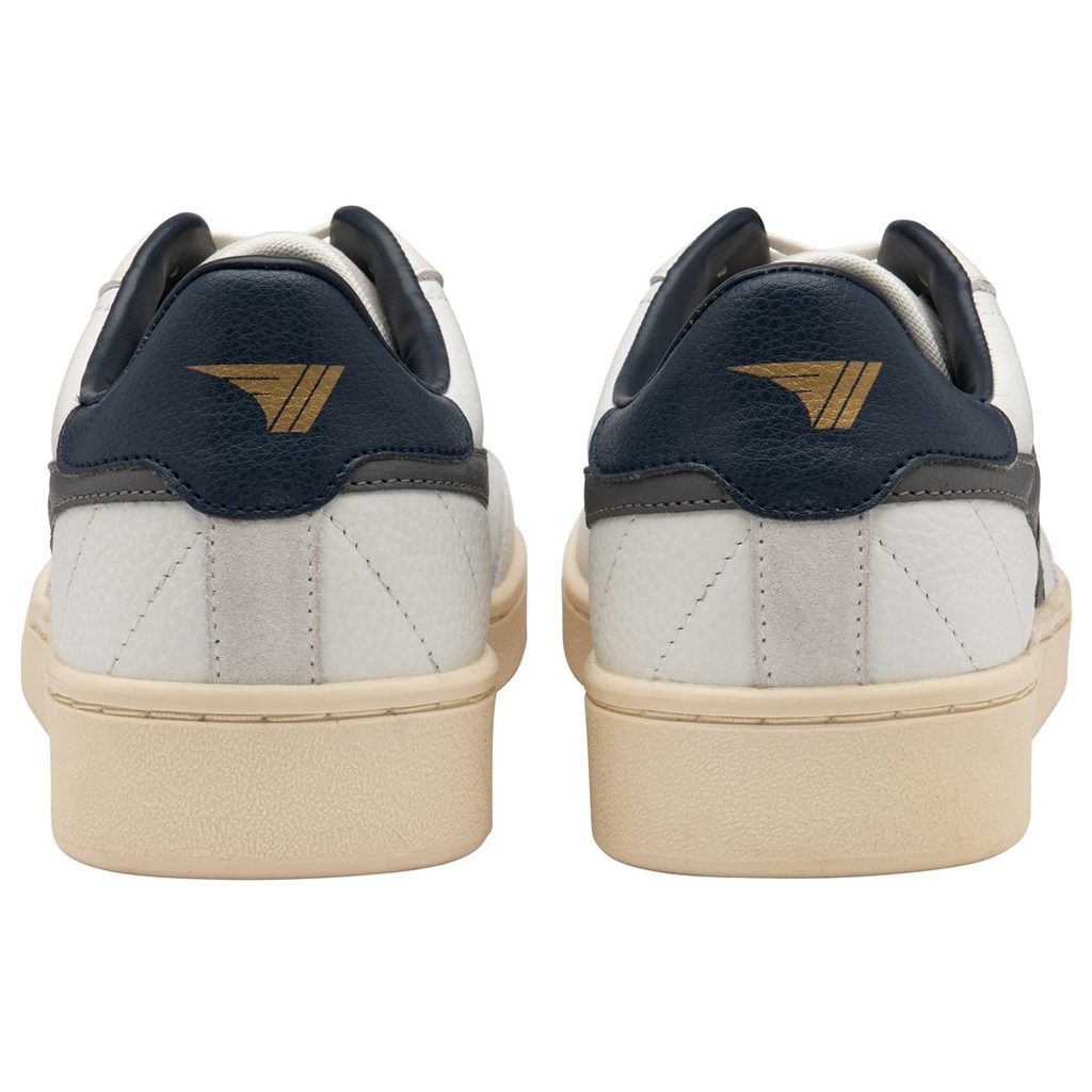 Gola Classics Contact Leather Sneakers Białe Granatowe Polska | 7608FKNGE