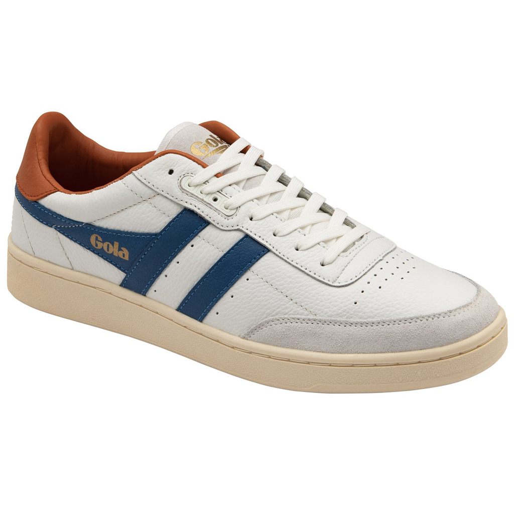 Gola Classics Contact Leather Sneakers Białe Niebieskie Pomarańczowe Polska | 6028MSHQK