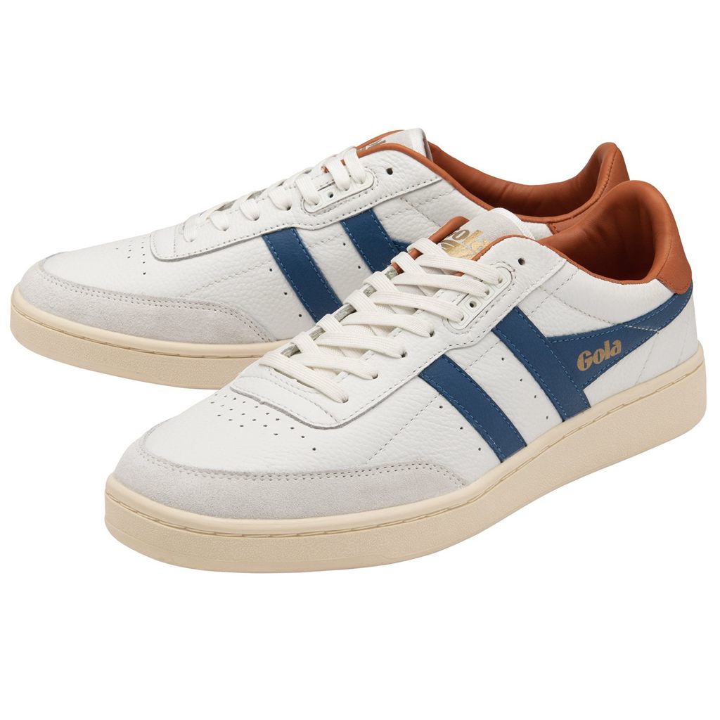 Gola Classics Contact Leather Sneakers Białe Niebieskie Pomarańczowe Polska | 6028MSHQK