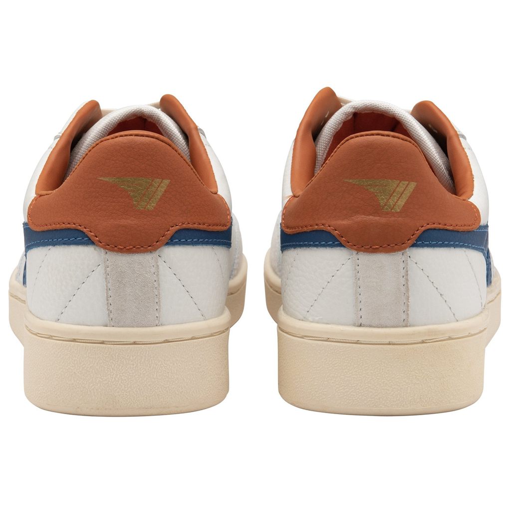 Gola Classics Contact Leather Sneakers Białe Niebieskie Pomarańczowe Polska | 6028MSHQK
